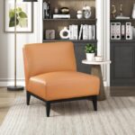Houghton Full Leather Accent Chair - Orange