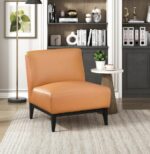 Houghton Full Leather Accent Chair - Orange