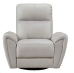 Essex Light Gray Top-Grain Leather 2-Piece Sectional & Right Chaise W/Swivel Glider Chair - Image 10