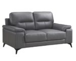 Mischa Dark Gray 2pc Sofa Set - Top Grain Leather - Image 3