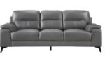 Mischa Dark Gray 2pc Sofa Set - Top Grain Leather - Image 4