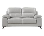 Mischa Silver 2pc Sofa Set - Top Grain Leather - Image 2