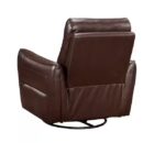 Dark Brown Leather Swivel Glider Recliner - Image 4