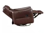 Dark Brown Leather Swivel Glider Recliner - Image 3