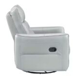 Aqua Leather Swivel Glider Recliner - Image 3
