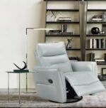 Aqua Leather Swivel Glider Recliner