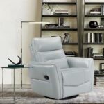 Aqua Leather Swivel Glider Recliner - Image 2