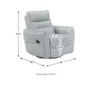 Aqua Leather Swivel Glider Recliner - Image 6