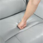 Aqua Leather Swivel Glider Recliner - Image 7