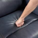 Dark Blue Leather Swivel Glider Recliner - Image 7