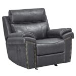 Sterling 2pc Set: Reclining Sofa, Reclining Loveseat - Black - Image 5