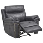 Sterling 3pc Set: Reclining Sofa, Reclining Loveseat W/ Rocker Recliner - Black - Image 7