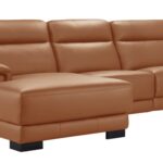 Barclay Full Leather Sectional - Linea Leather/ Cognac