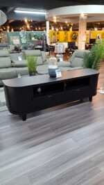 Brampton 71" 2-Drawer TV Unit W/ 2 Doors - Black - Image 2