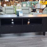 Brampton 71" 2-Drawer TV Unit W/ 2 Doors - Black