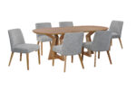 Calais 7pc Dining W/ Upholstered Side Chairs - Oak - Image 3
