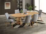Calais 7pc Dining W/ Upholstered Side Chairs - Oak