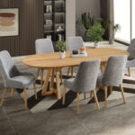 Calais 7pc Dining W/ Upholstered Side Chairs - Oak