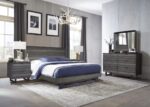 Urban King Bedroom Collection W/ Chest - Graphite Wooden Planks 100% Solid Wood