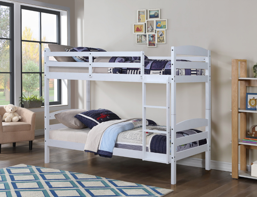 Twin - Twin White Twin/ Twin Wooden Bunk Bed - White - Image 1