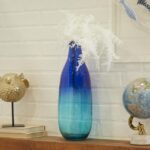 Grayson Lane Tall Blue Glass Modern Vase
